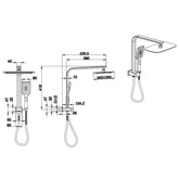 Quadro Premium Twin Shower Compact, Hand Shower With Overhead Rain Shower in Chrome